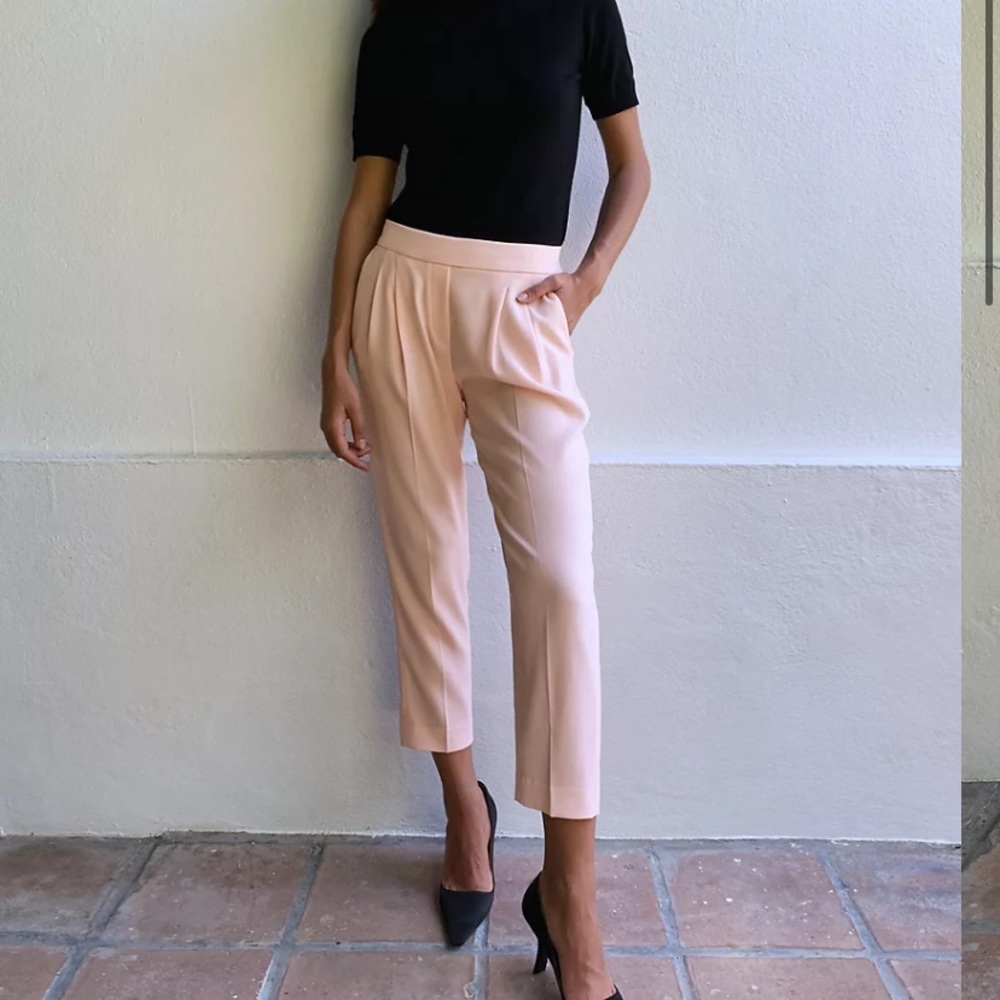 Aritzia Babaton Black Cohen Pant Cropped Pleated Dress Pants
